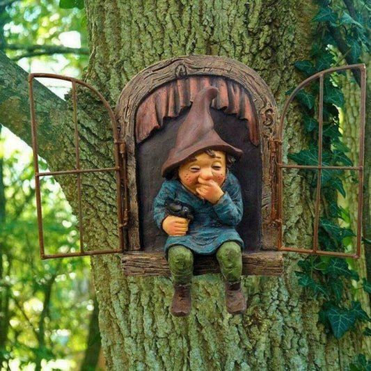 Garden Statue Elf Go Out Tree Hug Porch Decoration - The Grand Bazaar of Australia