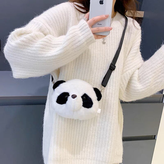 Cute Plush Panda Backpacks One Shoulder Diagonal Wallet - The Grand Bazaar of Australia
