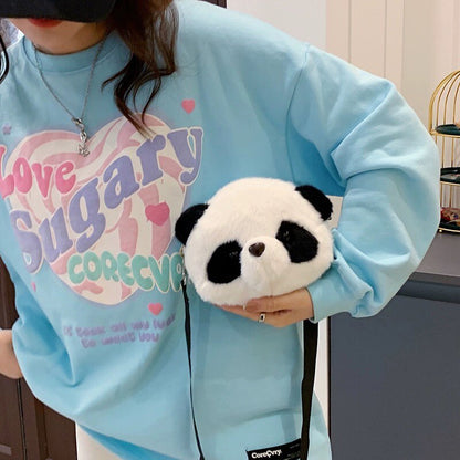 Cute Plush Panda Backpacks One Shoulder Diagonal Wallet - The Grand Bazaar of Australia