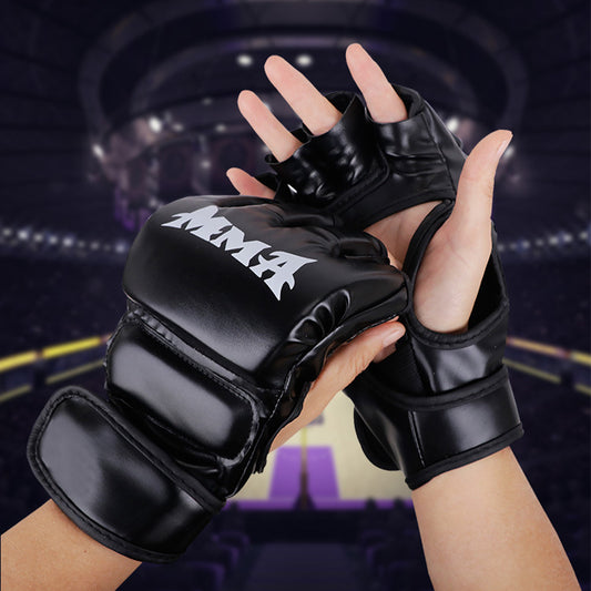 Half Finger Leather Cushion Boxing Training Gloves - The Grand Bazaar of Australia