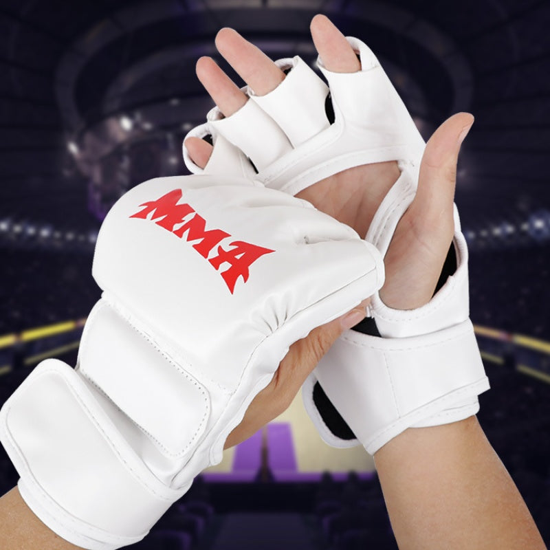 Half Finger Leather Cushion Boxing Training Gloves - The Grand Bazaar of Australia
