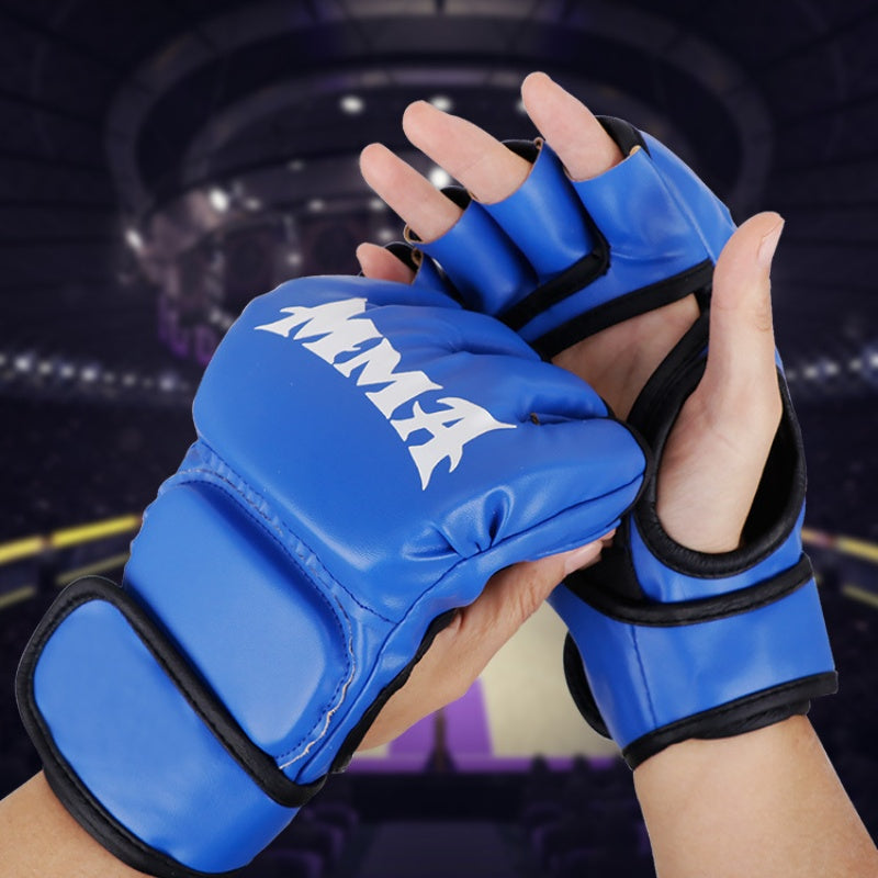 Half Finger Leather Cushion Boxing Training Gloves - The Grand Bazaar of Australia