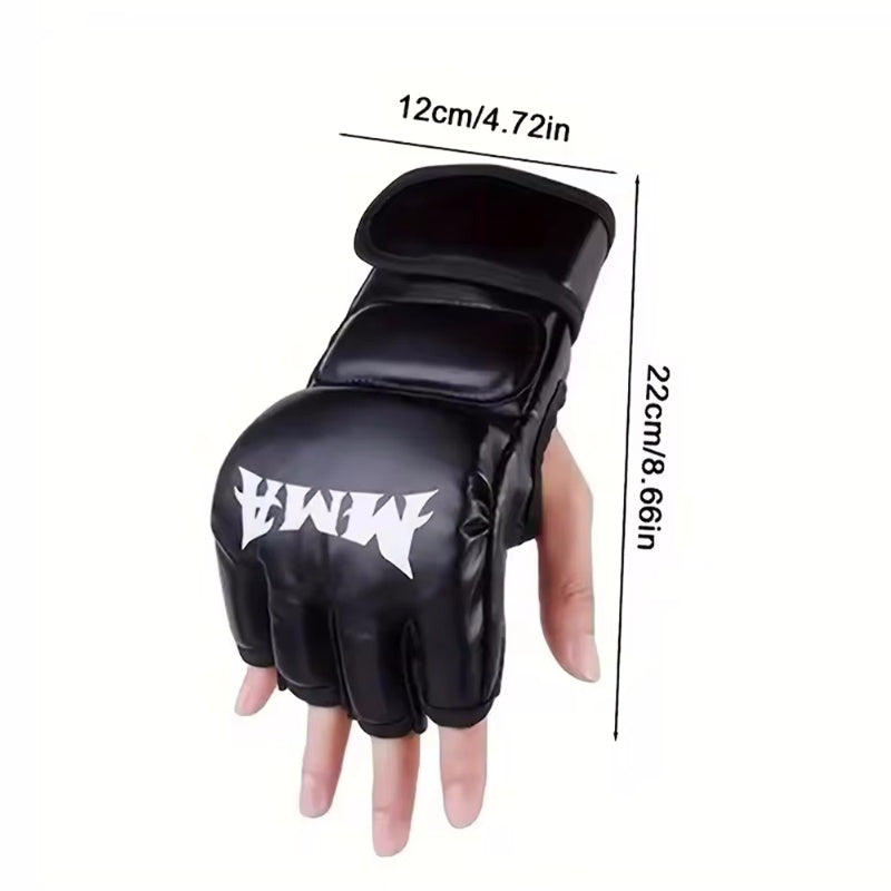 Half Finger Leather Cushion Boxing Training Gloves - The Grand Bazaar of Australia