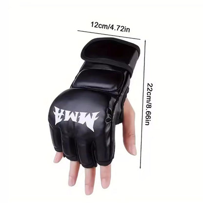 Half Finger Leather Cushion Boxing Training Gloves - The Grand Bazaar of Australia