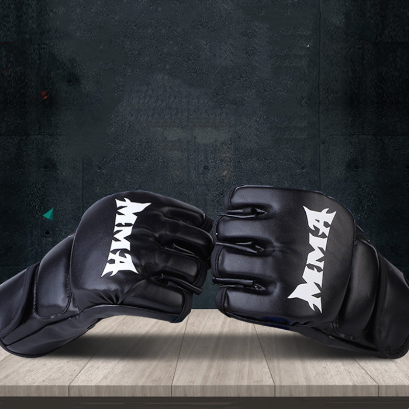 Half Finger Leather Cushion Boxing Training Gloves - The Grand Bazaar of Australia