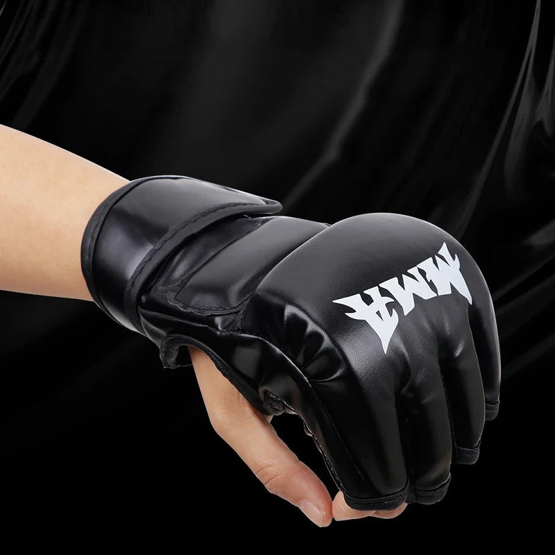 Half Finger Leather Cushion Boxing Training Gloves - The Grand Bazaar of Australia
