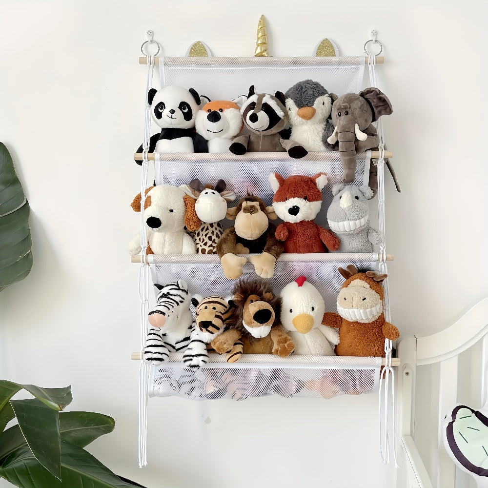 Bohemian Wall Hanging Plush Toy Organizer - The Grand Bazaar of Australia