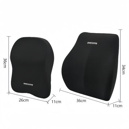 Car Lumbar Back Support Memory Foam Soft Headrest Neck Pillow Cushion - The Grand Bazaar of Australia
