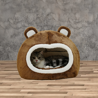 Funny Cat Bed Warm Pet House Soft Long Plush Kitten Tent Cave - The Grand Bazaar of Australia