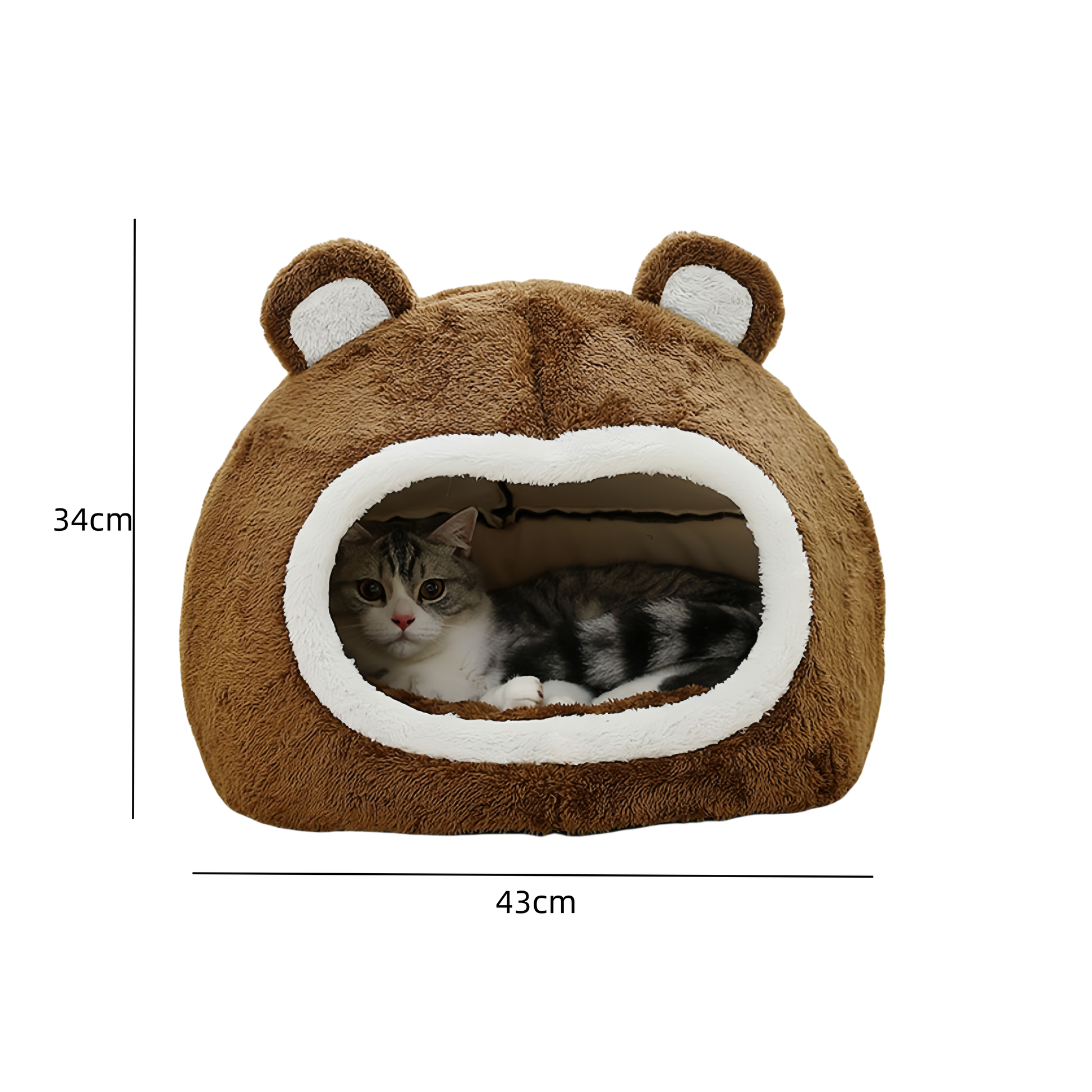 Funny Cat Bed Warm Pet House Soft Long Plush Kitten Tent Cave - The Grand Bazaar of Australia