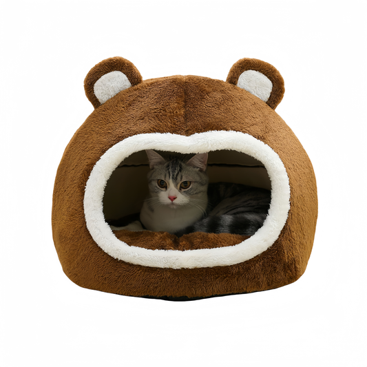 Funny Cat Bed Warm Pet House Soft Long Plush Kitten Tent Cave - The Grand Bazaar of Australia