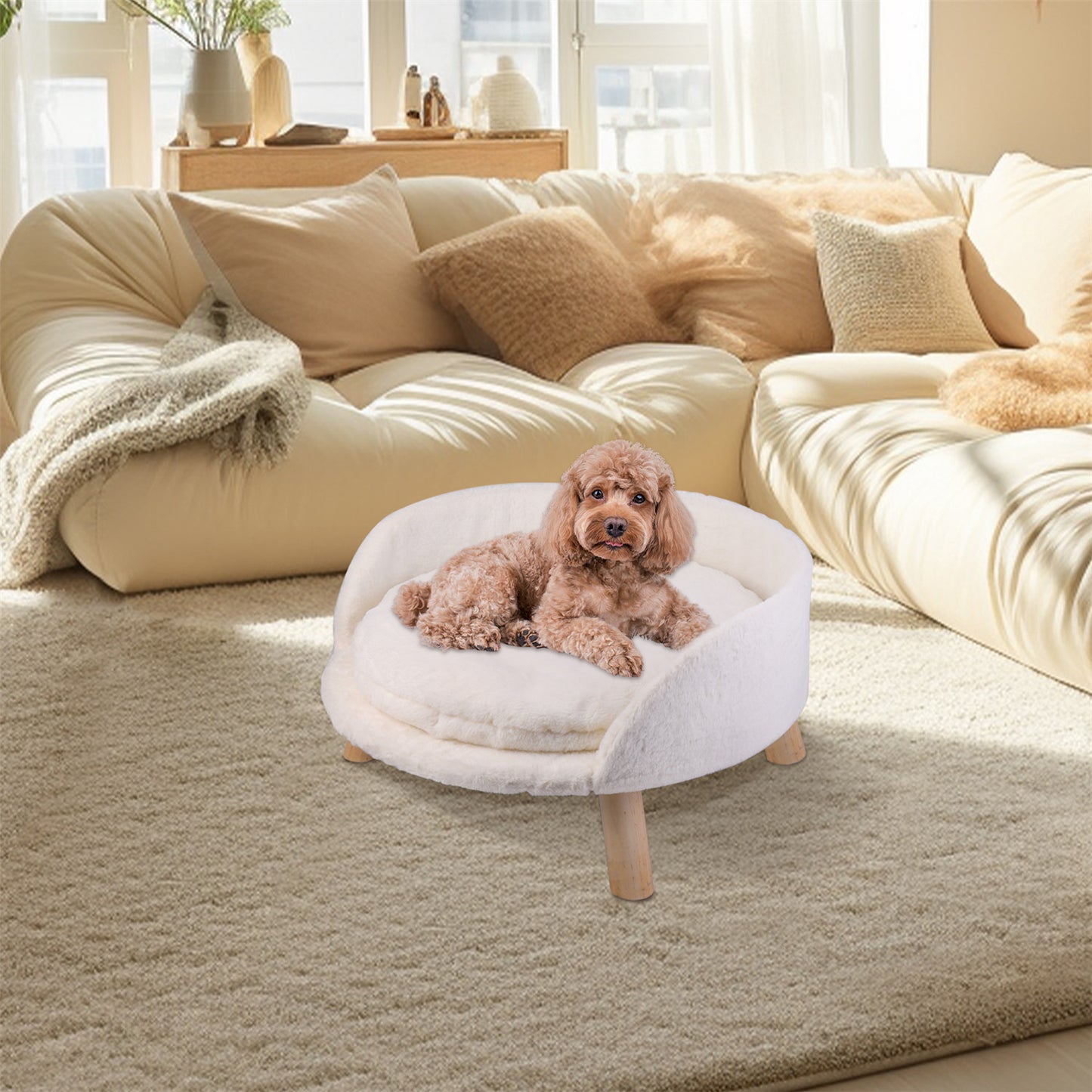 Pet Sofa Bed Raised Cat Chair with Removable Cushion - The Grand Bazaar of Australia