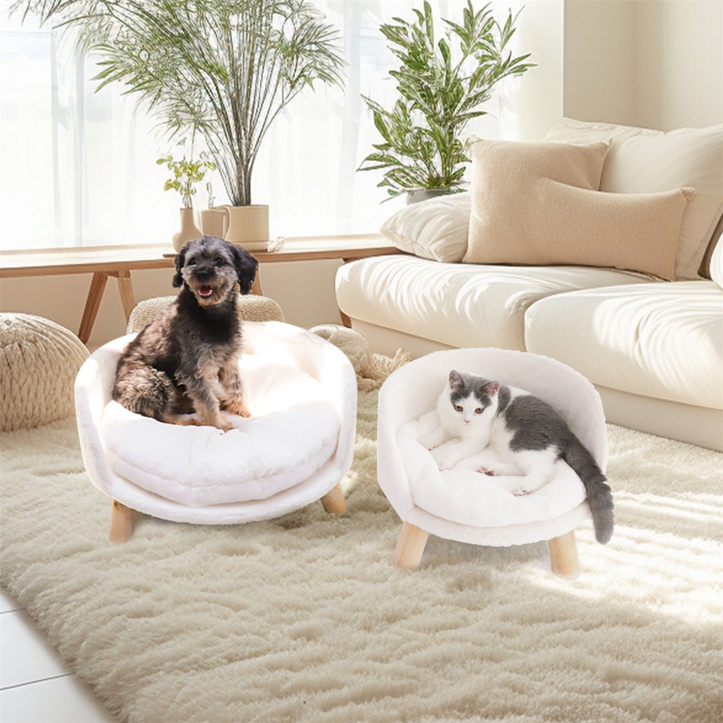 Pet Sofa Bed Raised Cat Chair with Removable Cushion - The Grand Bazaar of Australia