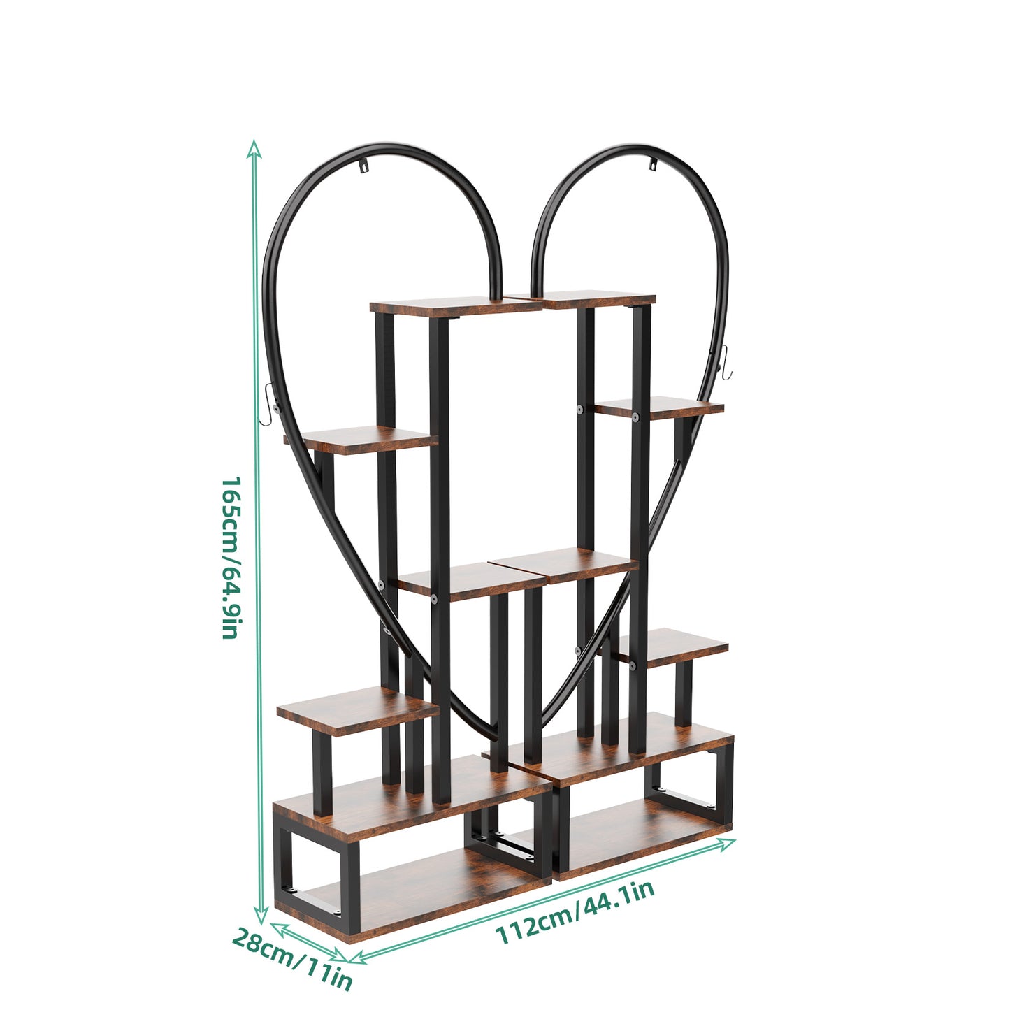 6 Tier Metal Plant Shelf Heart Shape Ladder Plant Stands - The Grand Bazaar of Australia
