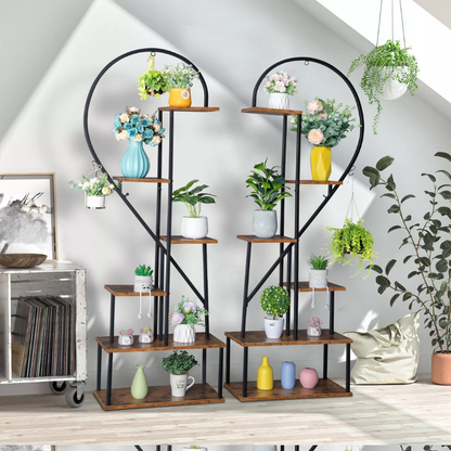 6 Tier Metal Plant Shelf Heart Shape Ladder Plant Stands - The Grand Bazaar of Australia