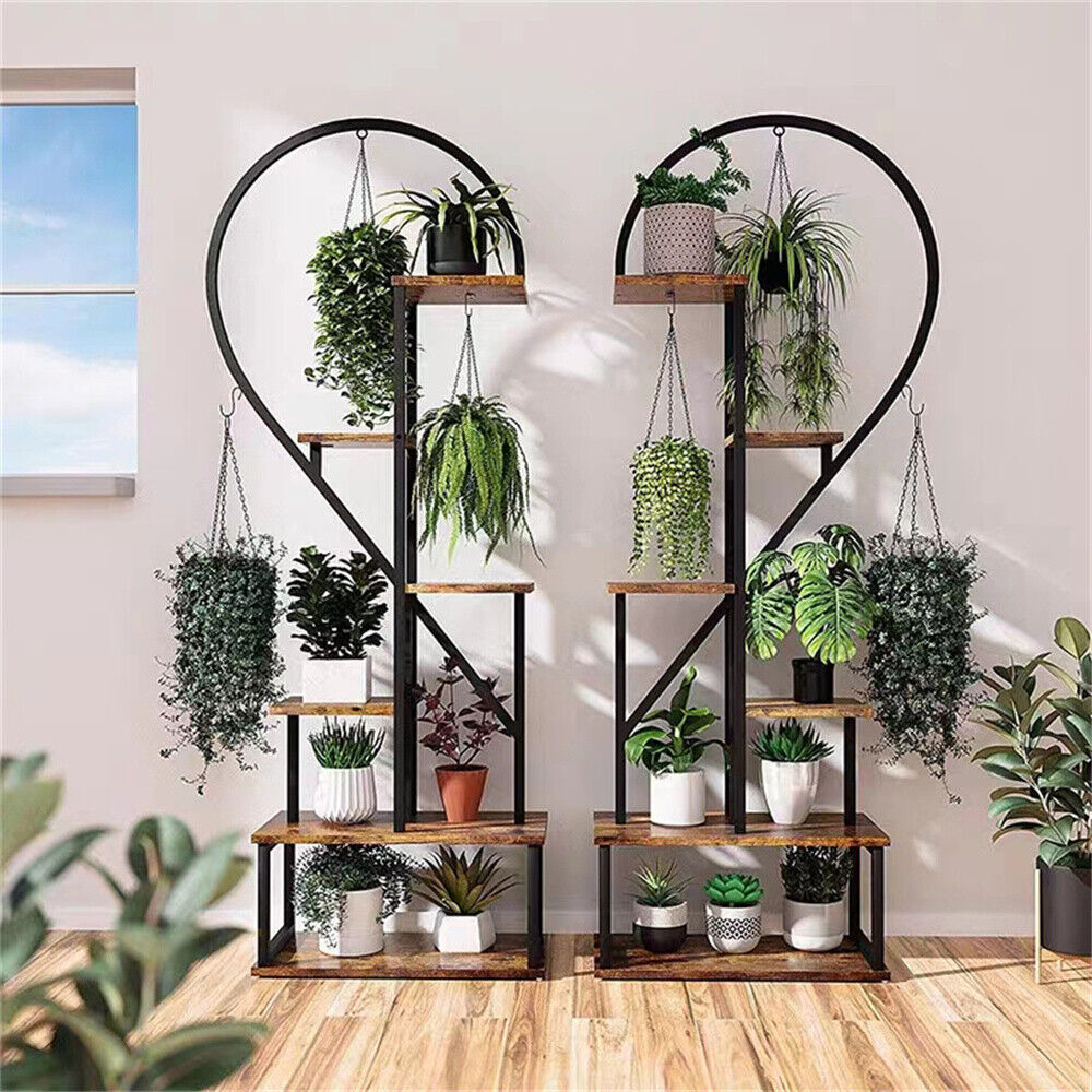 6 Tier Metal Plant Shelf Heart Shape Ladder Plant Stands - The Grand Bazaar of Australia