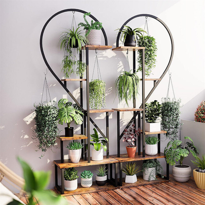 6 Tier Metal Plant Shelf Heart Shape Ladder Plant Stands - The Grand Bazaar of Australia