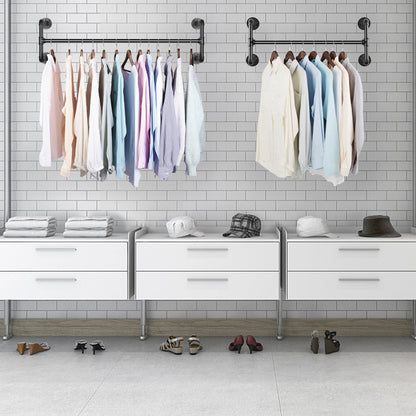 Industrial Pipe Clothes Rack Wall Mounted Detachable Garment Rack - The Grand Bazaar of Australia