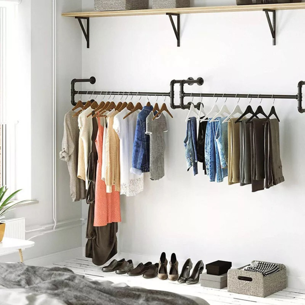 Industrial Pipe Clothes Rack Wall Mounted Detachable Garment Rack - The Grand Bazaar of Australia