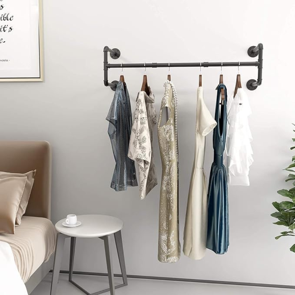 Industrial Pipe Clothes Rack Wall Mounted Detachable Garment Rack - The Grand Bazaar of Australia