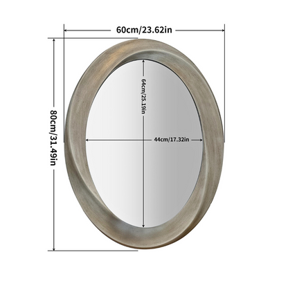 Swirl Style Oval Antique Gold Vintage Hanging Mirror - The Grand Bazaar of Australia
