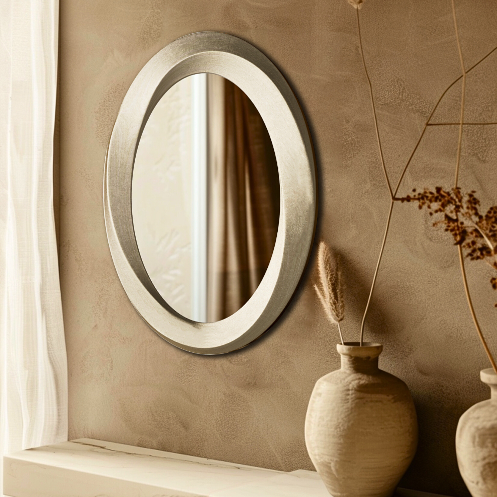 Swirl Style Oval Antique Gold Vintage Hanging Mirror - The Grand Bazaar of Australia