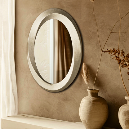 Swirl Style Oval Antique Gold Vintage Hanging Mirror - The Grand Bazaar of Australia