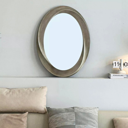 Swirl Style Oval Antique Gold Vintage Hanging Mirror - The Grand Bazaar of Australia