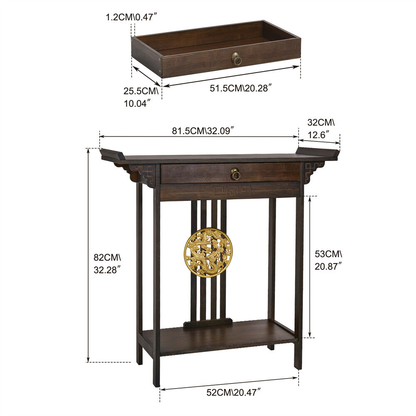 Elegant Wood Entryway Console Table with Drawer and Shelf - The Grand Bazaar of Australia