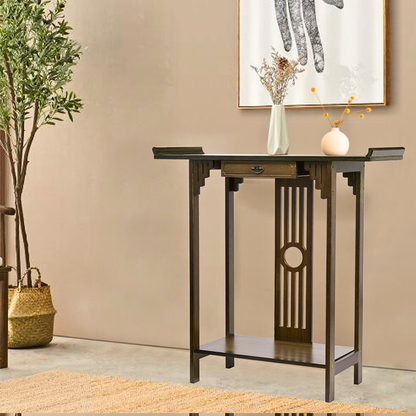 Elegant Wood Entryway Console Table with Drawer and Shelf - The Grand Bazaar of Australia