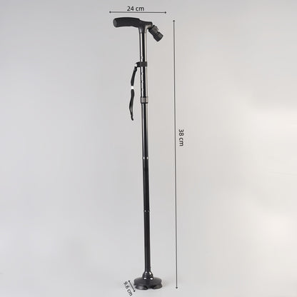 Foldable Walking Stick Cane Fixed LED Light Aid