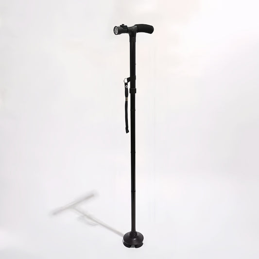 Foldable Walking Stick Cane Fixed LED Light Aid