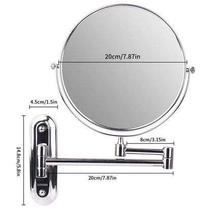 Double-Sided 5X/10X Magnifying Makeup Mirror with Swivel Arm for Optimal Viewing Angle - The Grand Bazaar of Australia