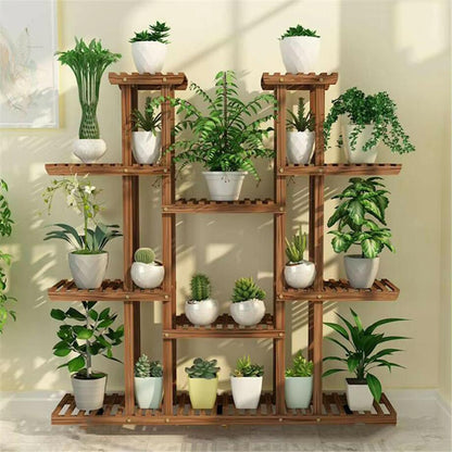 16 Potted Wood Flower Rack Plant Display Storage Shelves - The Grand Bazaar of Australia