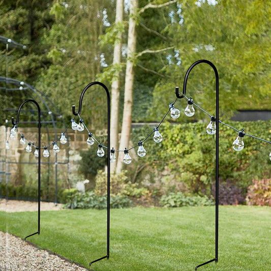 Set of 8 Metal Shepherd Crook Hook Bird Feeder Pole Plants Basket Hanger - The Grand Bazaar of Australia