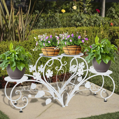 Set of 2 Heavy Duty Metal Round Plant Stand Rustproof Flower Pot Display Holder - The Grand Bazaar of Australia