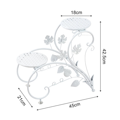Set of 2 Heavy Duty Metal Round Plant Stand Rustproof Flower Pot Display Holder - The Grand Bazaar of Australia