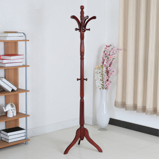 Solid Birch Wood Coat Racks Stand Floor Standing Hanger Rack with Tripod Base - The Grand Bazaar of Australia