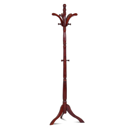 Solid Birch Wood Coat Racks Stand Floor Standing Hanger Rack with Tripod Base - The Grand Bazaar of Australia