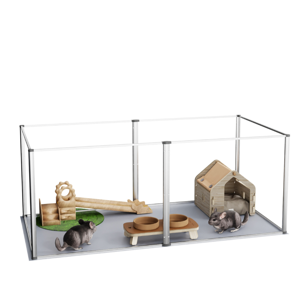 6 Panels Acrylic Pet Dog Playpen Puppy Crate Kennel Fence with Waterproof Pad - The Grand Bazaar of Australia