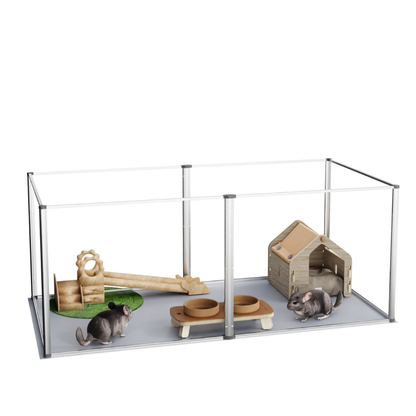6 Panels Acrylic Pet Dog Playpen Puppy Crate Kennel Fence with Waterproof Pad - The Grand Bazaar of Australia