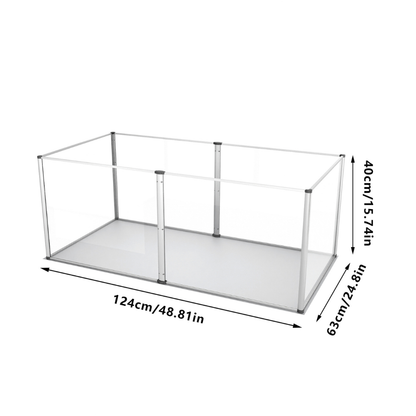 6 Panels Acrylic Pet Dog Playpen Puppy Crate Kennel Fence with Waterproof Pad - The Grand Bazaar of Australia