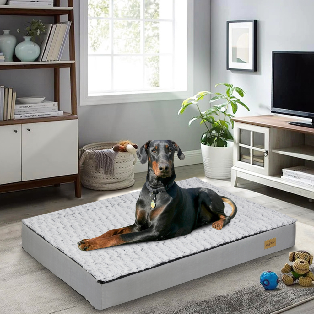Gray Orthopedic Pet Calming Bed Soft Sponge Foam Base with Removable Cover - The Grand Bazaar of Australia