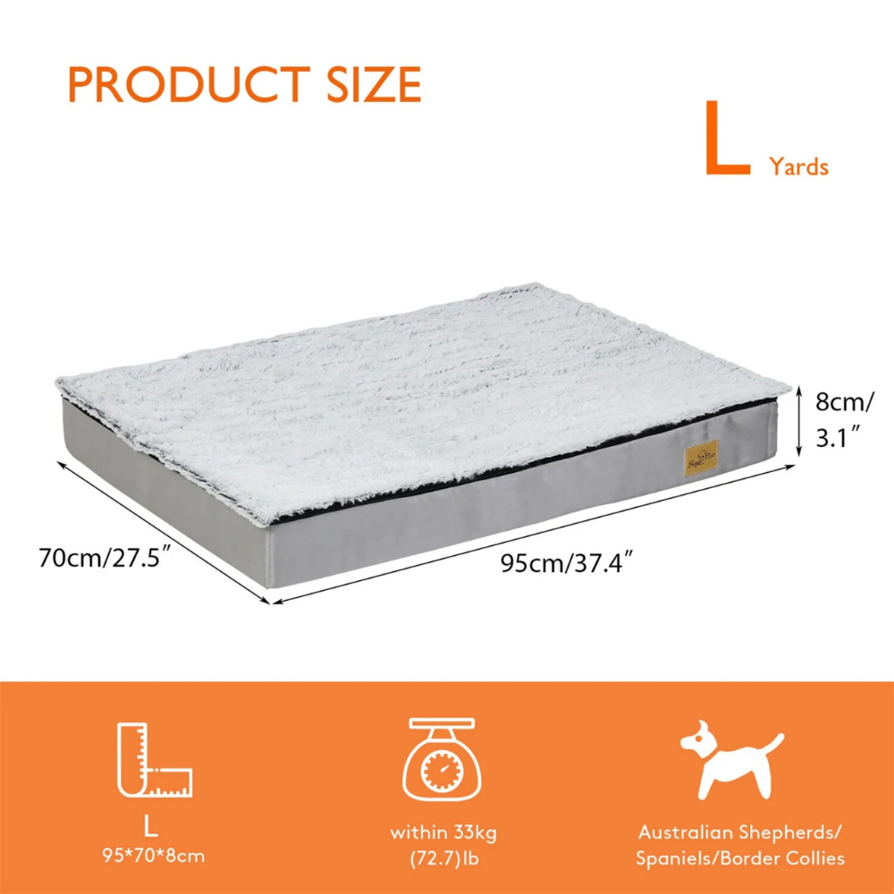 Gray Orthopedic Pet Calming Bed Soft Sponge Foam Base with Removable Cover - The Grand Bazaar of Australia
