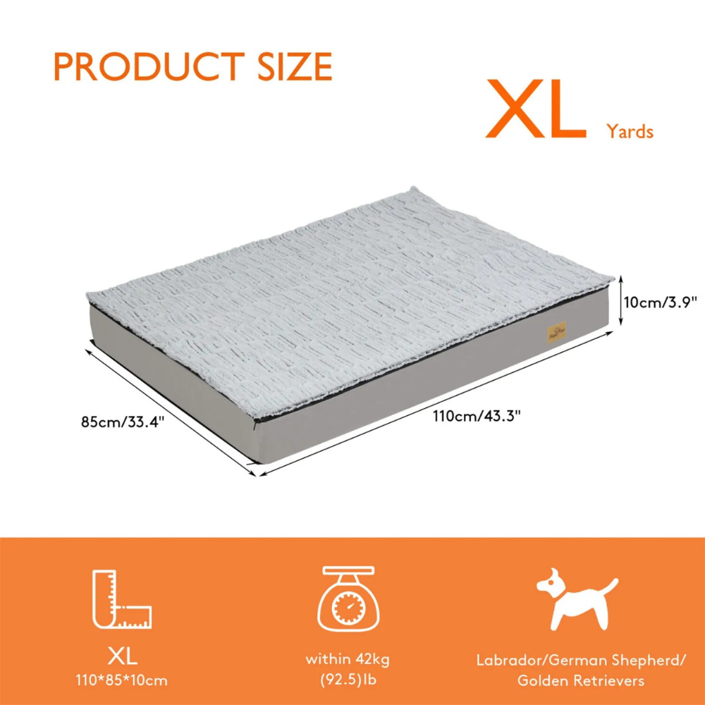 Gray Orthopedic Pet Calming Bed Soft Sponge Foam Base with Removable Cover - The Grand Bazaar of Australia