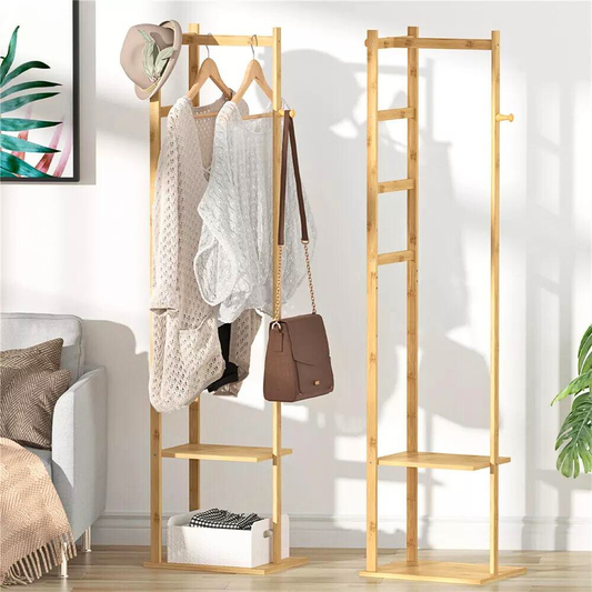 Garment Coat Clothes Stand Rack Hat Shoe Wooden Hanger Holder Shelf Organizer - The Grand Bazaar of Australia