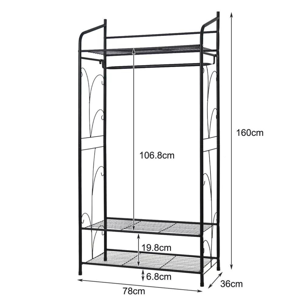 Heavy Duty Coat Clothes Rack Hanger Metal Garment Organizer - The Grand Bazaar of Australia