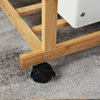 Free Standing Bamboo Double Hanging Clothes Organizer on Wheels - The Grand Bazaar of Australia