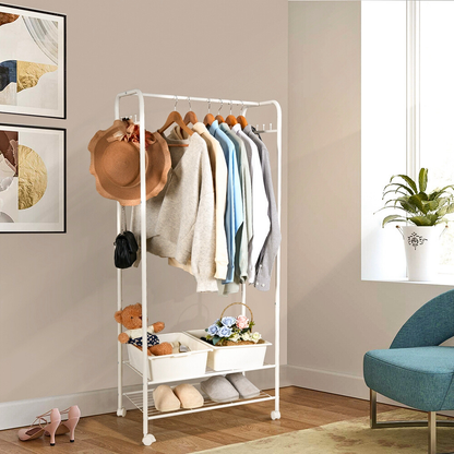 Heavy Duty Industrial Pipe Clothes Rack with Wheels - The Grand Bazaar of Australia