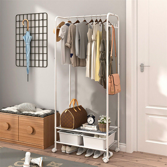 Heavy Duty Industrial Pipe Clothes Rack with Wheels - The Grand Bazaar of Australia